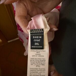 SHEIN Pink and White Dress